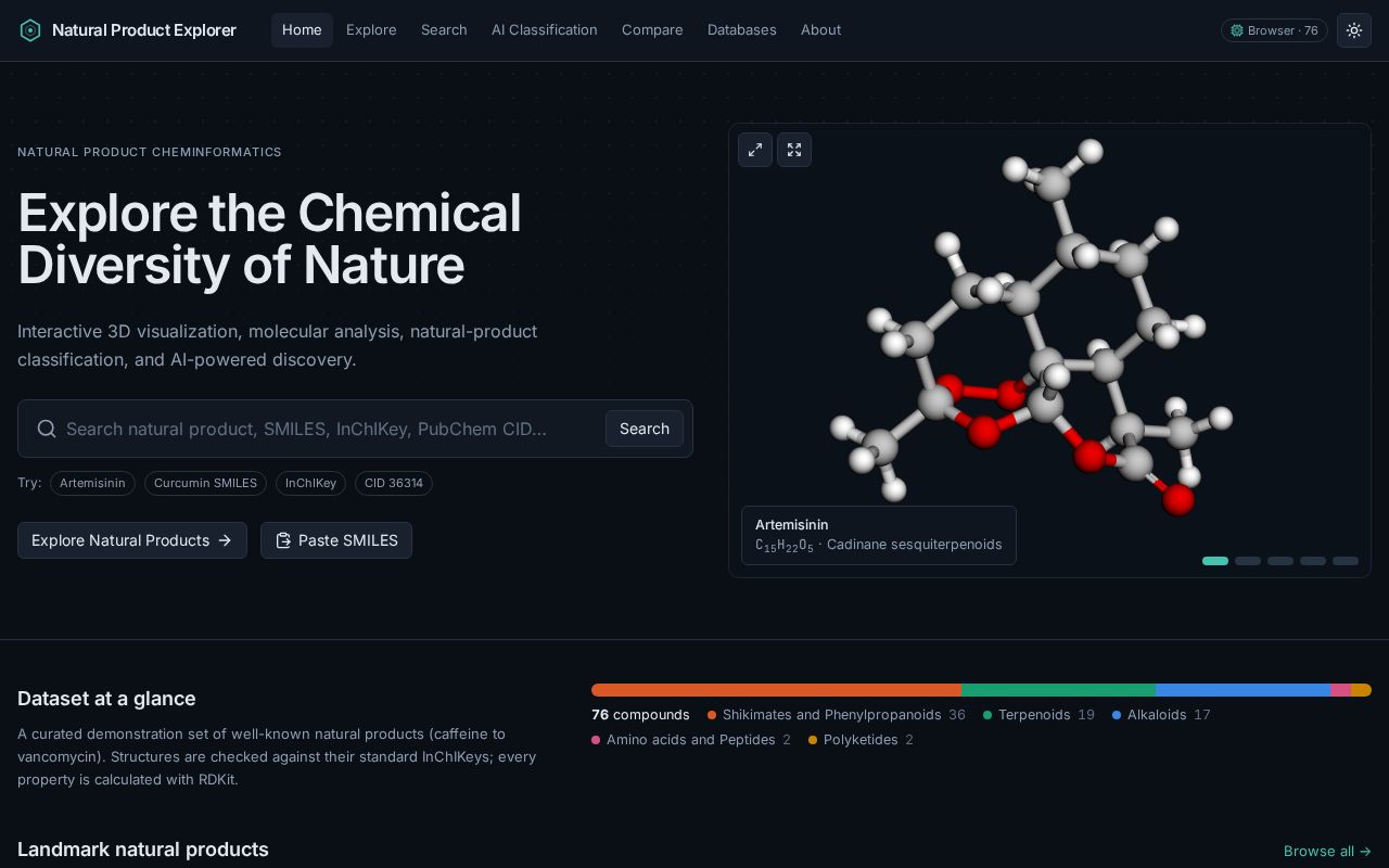 Preview of Natural Product Explorer