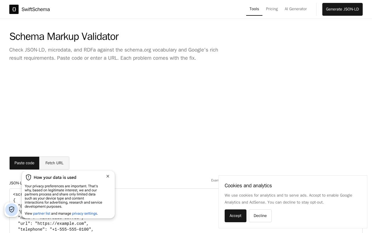 Preview of Schema Validator