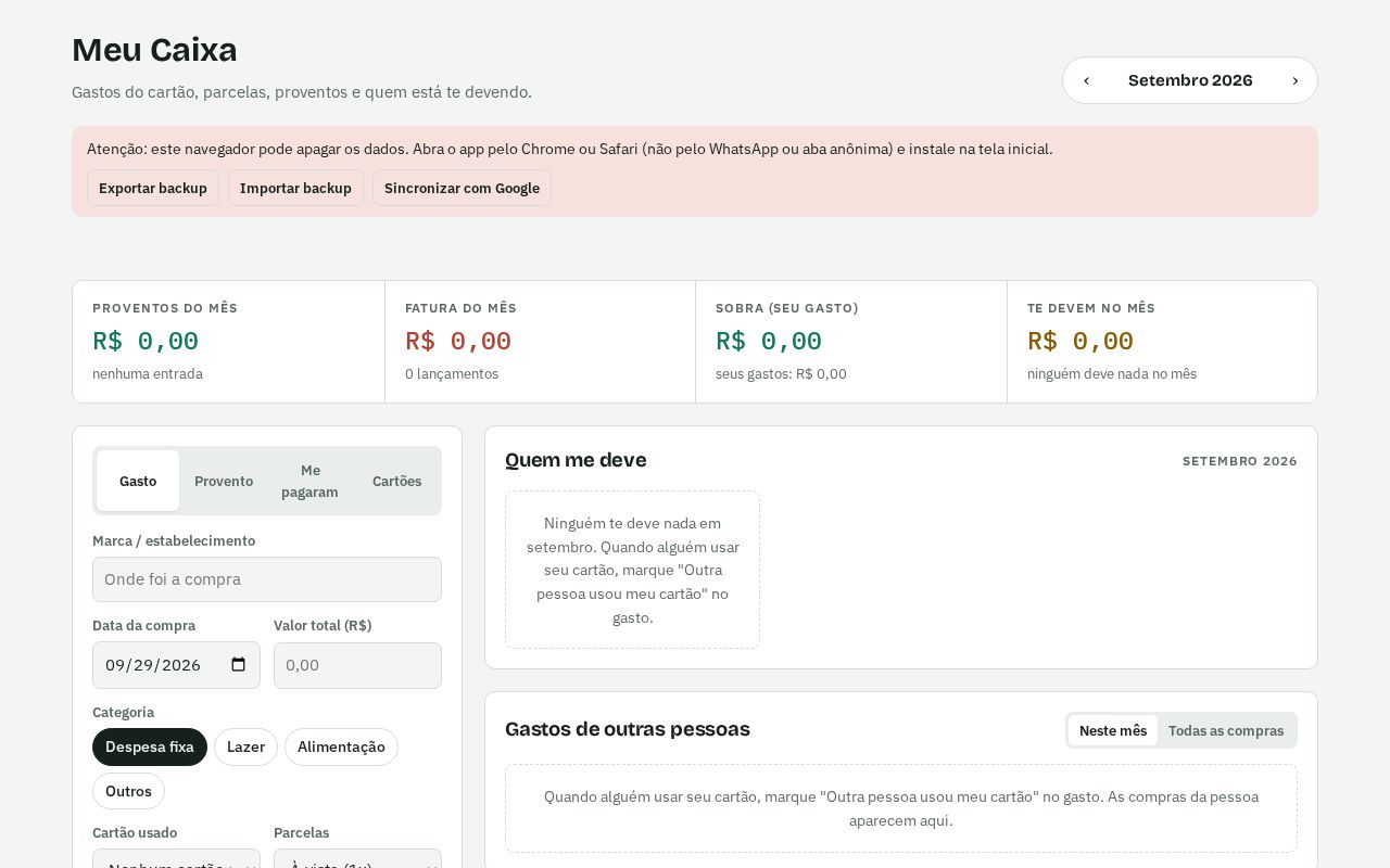 Preview of Meu Caixa