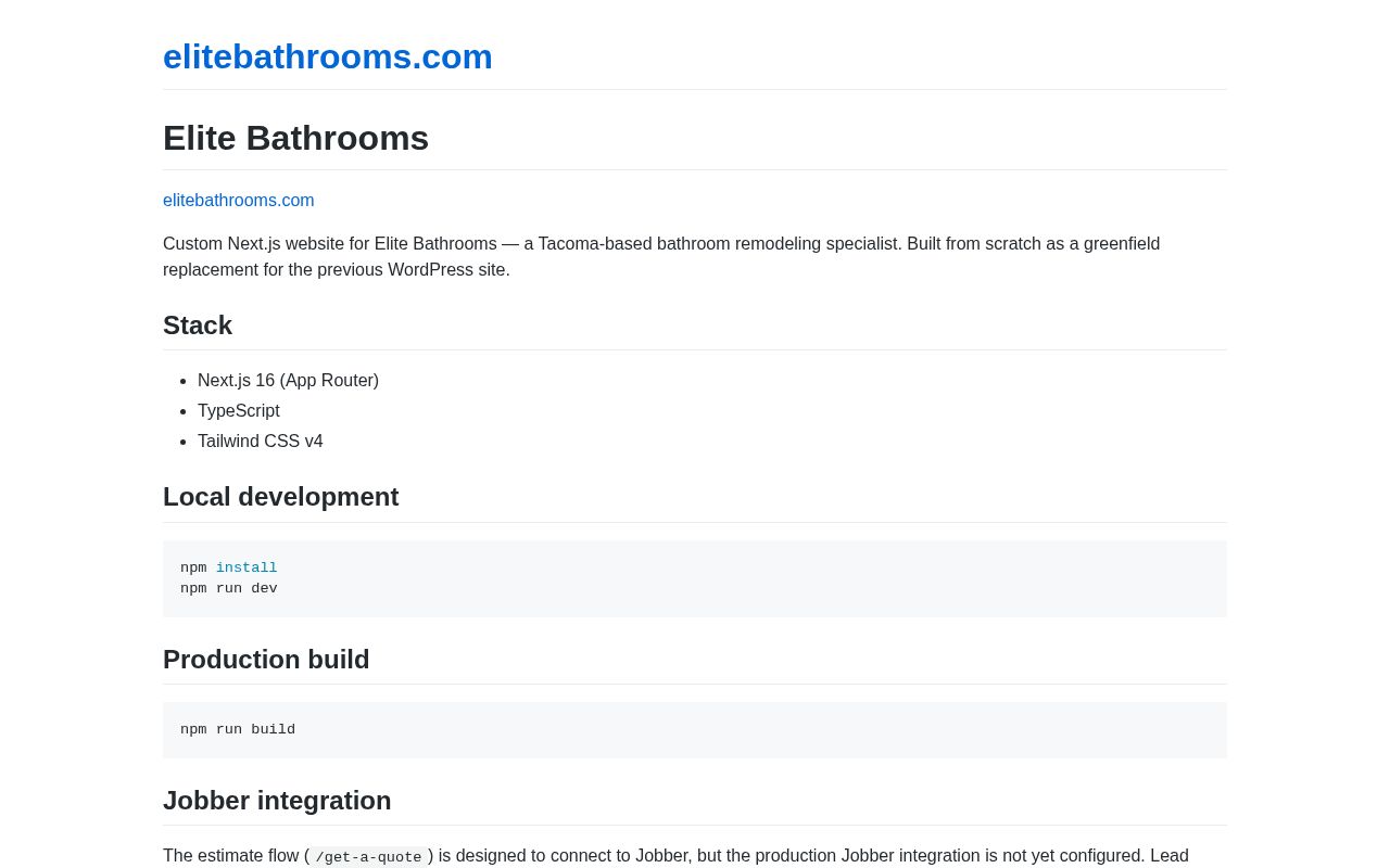 Preview of Elitebathrooms Com