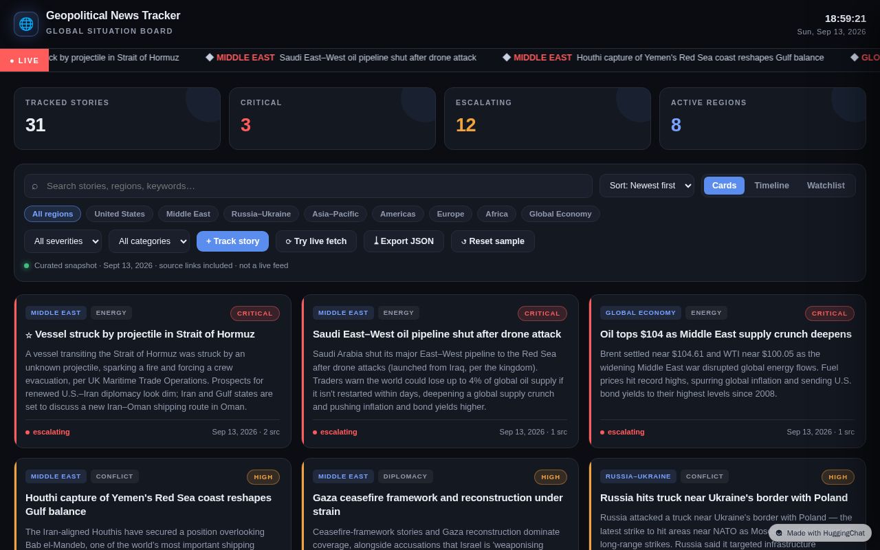 Preview of Geopolitical News Tracker — with U.S. coverage