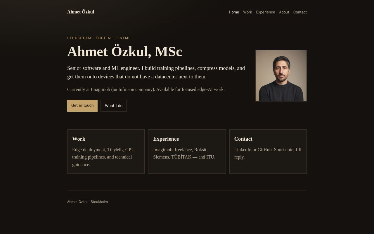 Preview of Ahmet Özkul — Edge AI and ML engineer