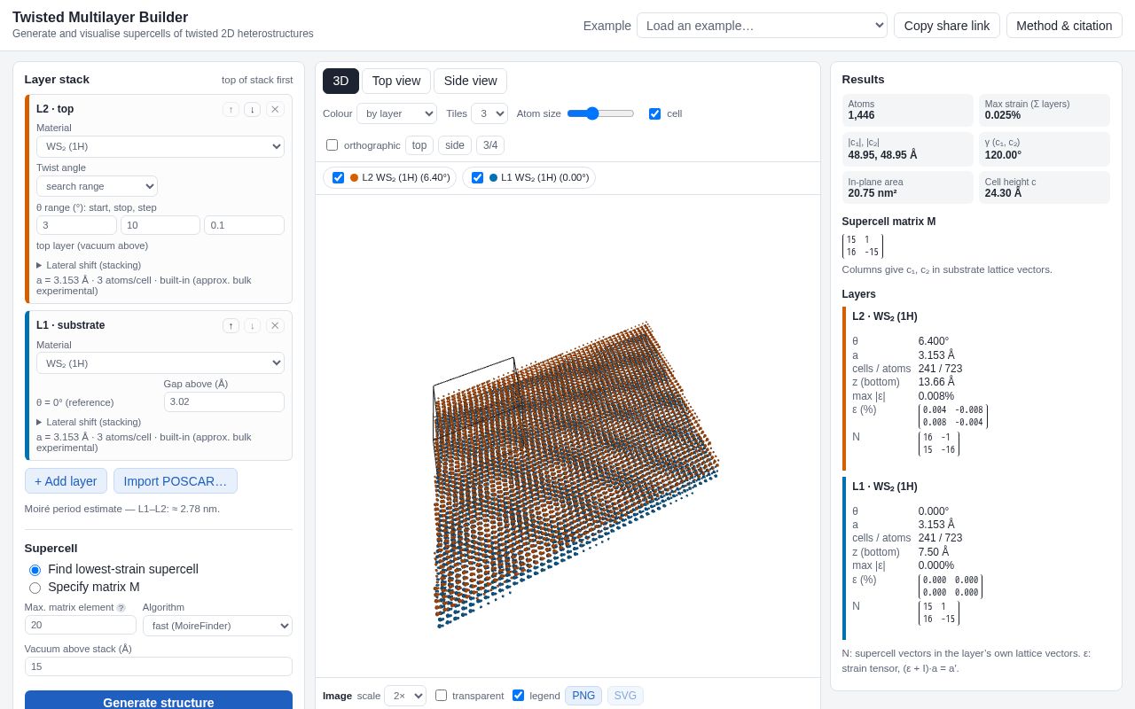Preview of Twisted Multilayer Builder