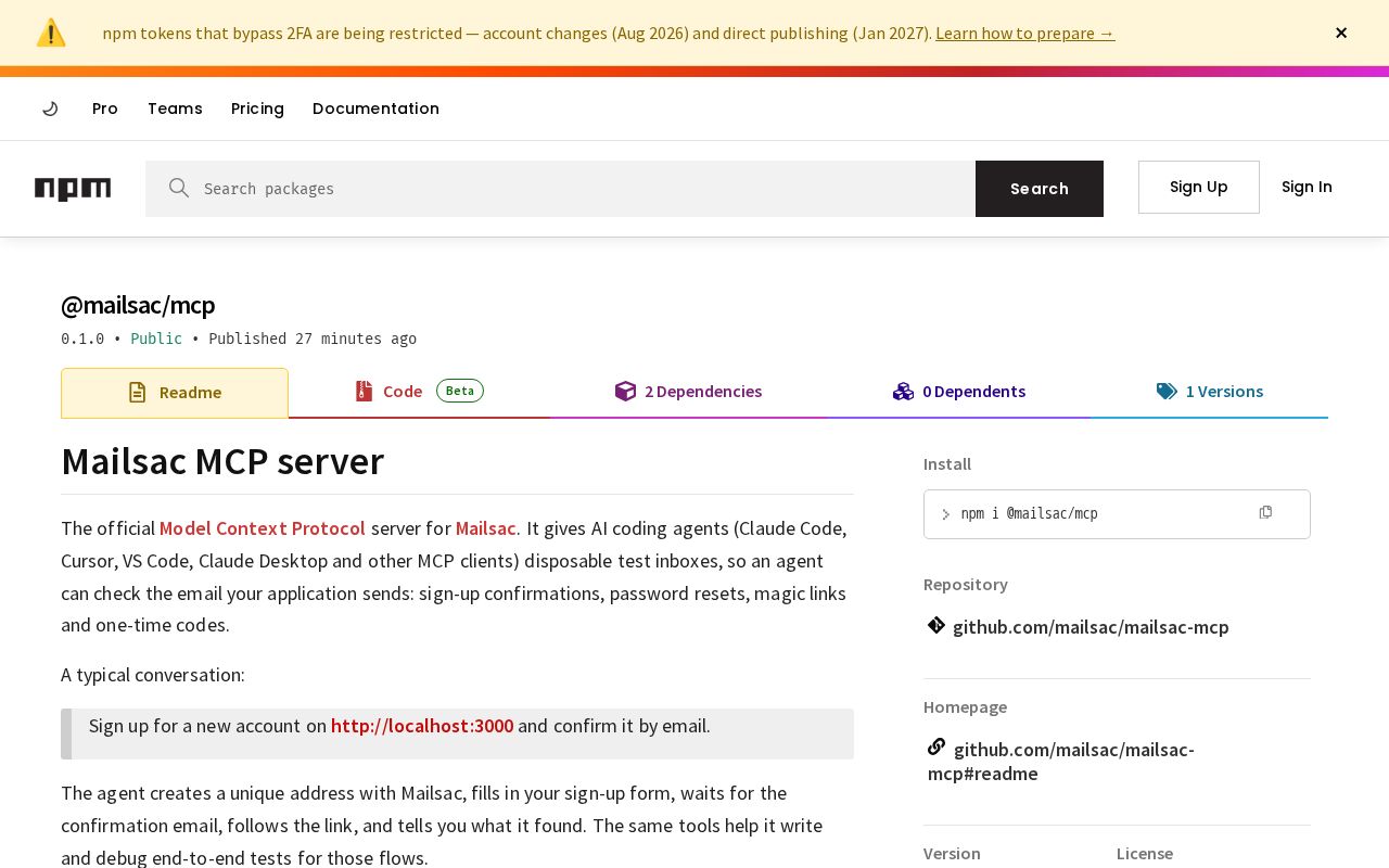 Preview of Mailsac Mcp