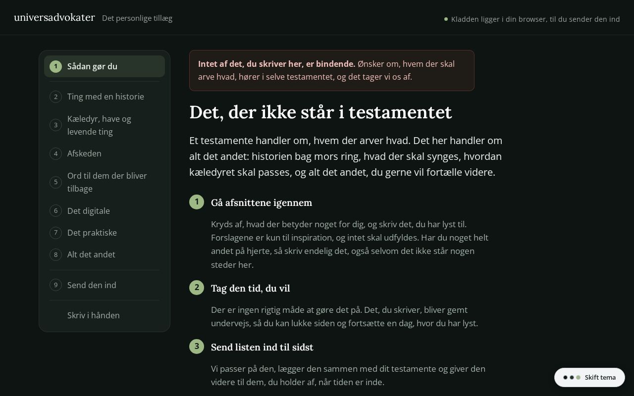 Preview of Testamente Tool