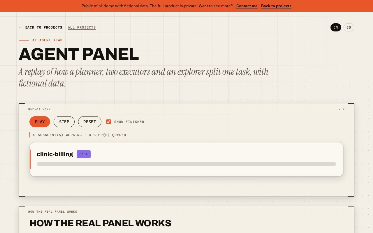 Preview of Agent panel