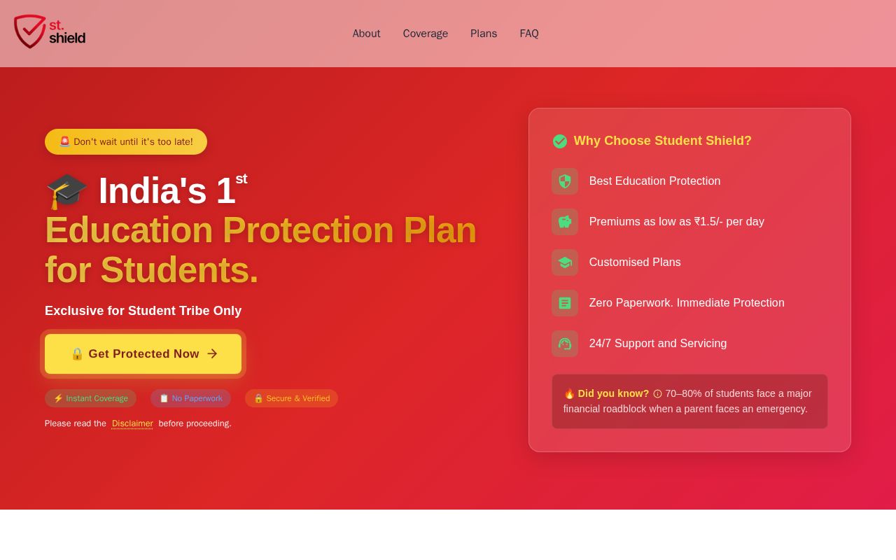 Preview of Shield - India's 1st Education Protection Plan for Students