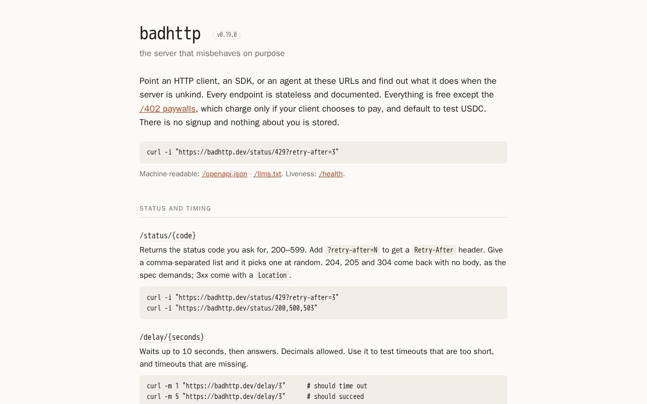 Preview of Badhttp