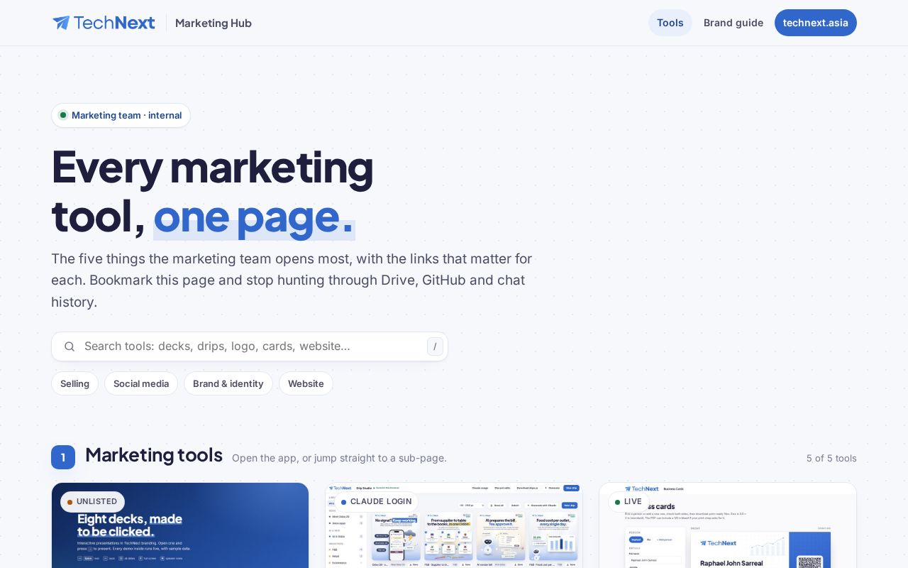 Preview of TechNext Marketing Hub