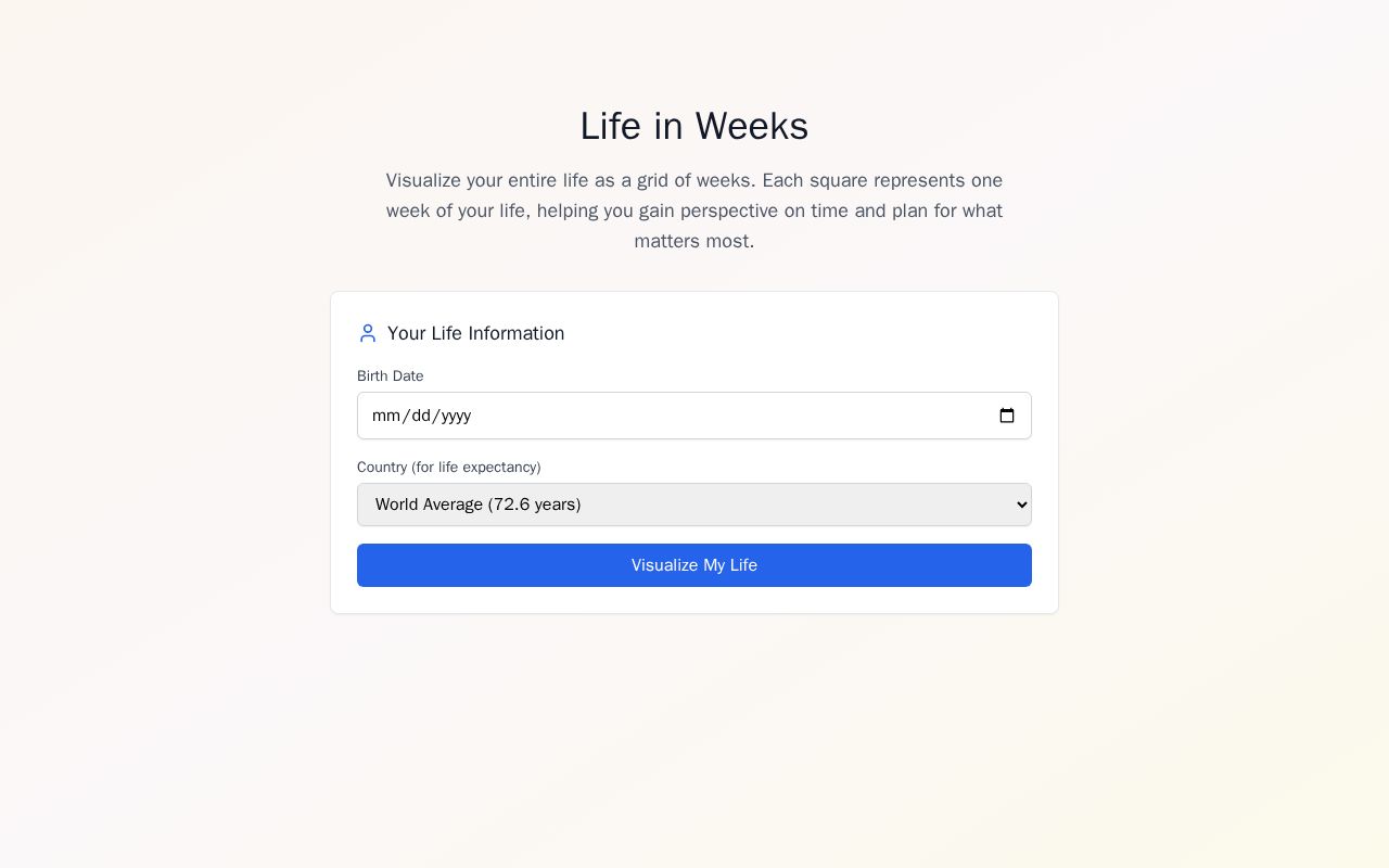 Preview of Life in Weeks