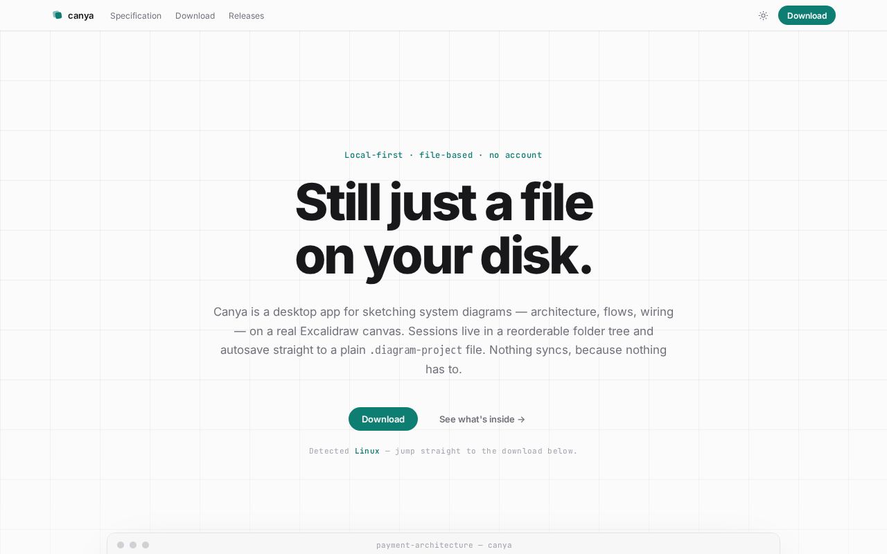 Preview of Canya download site (canya.burkaya.com)