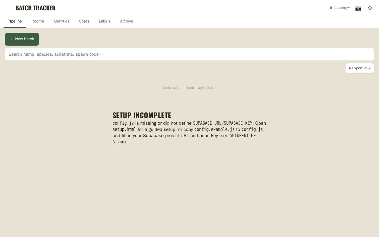 Preview of Batch Tracker Template