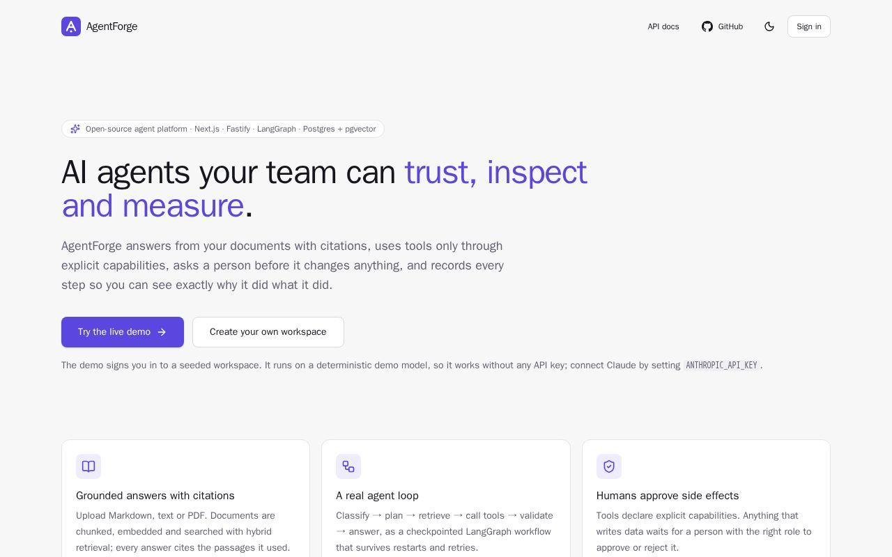 Preview of Agentforge