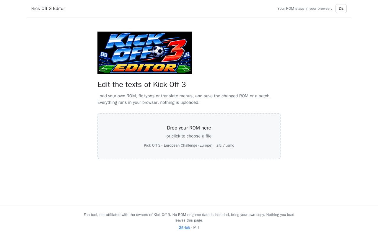 Preview of Kick Off 3 Editor