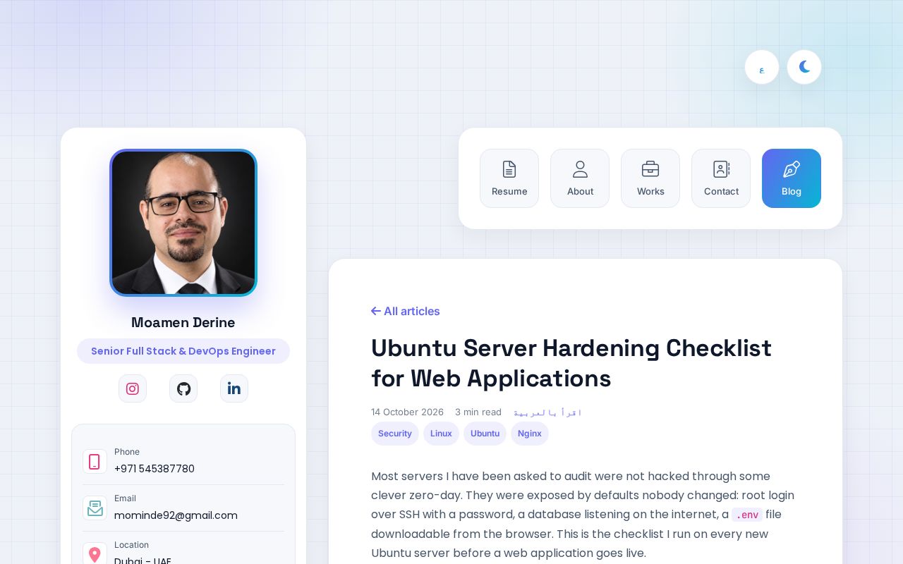 Preview of Ubuntu Server Hardening