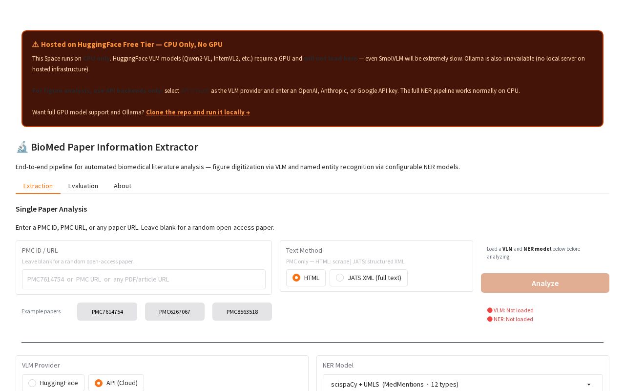 Preview of BioMed Paper Information Extractor