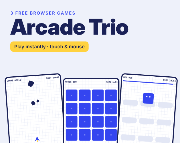 Preview of Arcade Trio - 3 Quick Browser Games