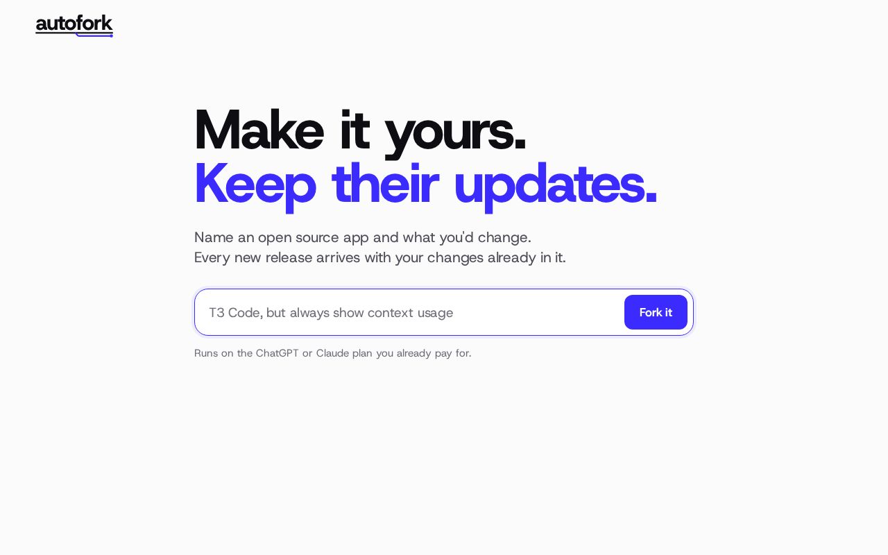 Preview of Autofork App