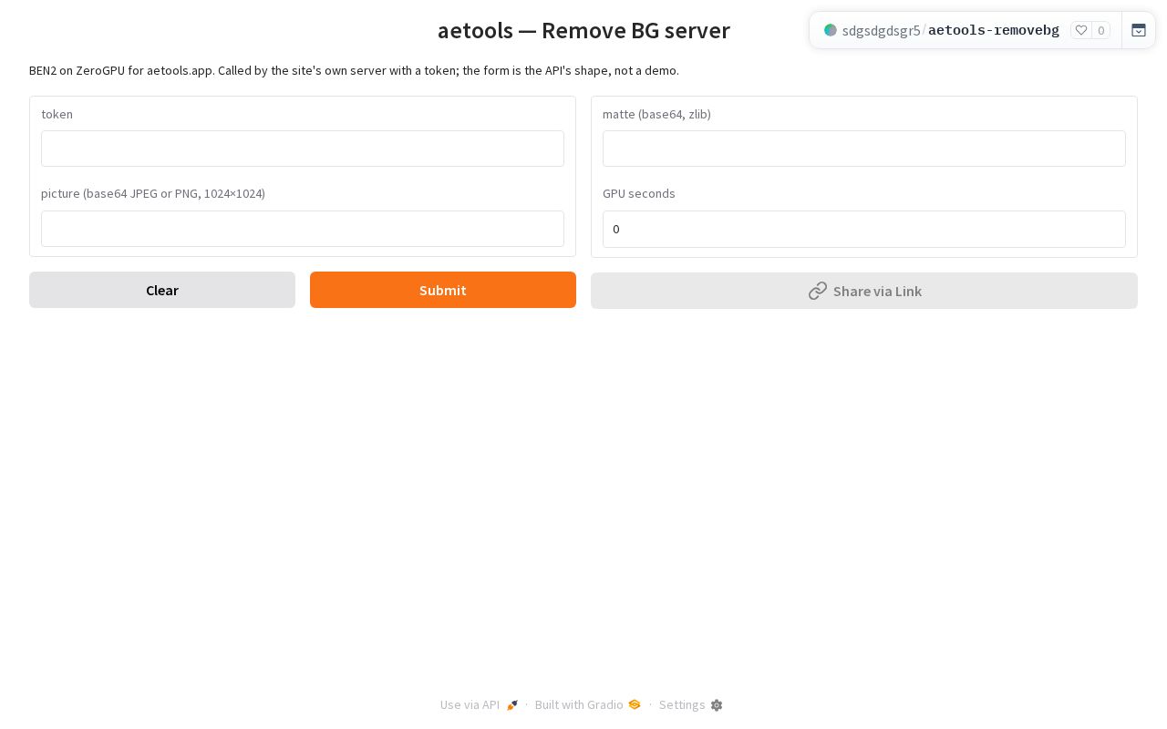 Preview of aetools Remove BG server