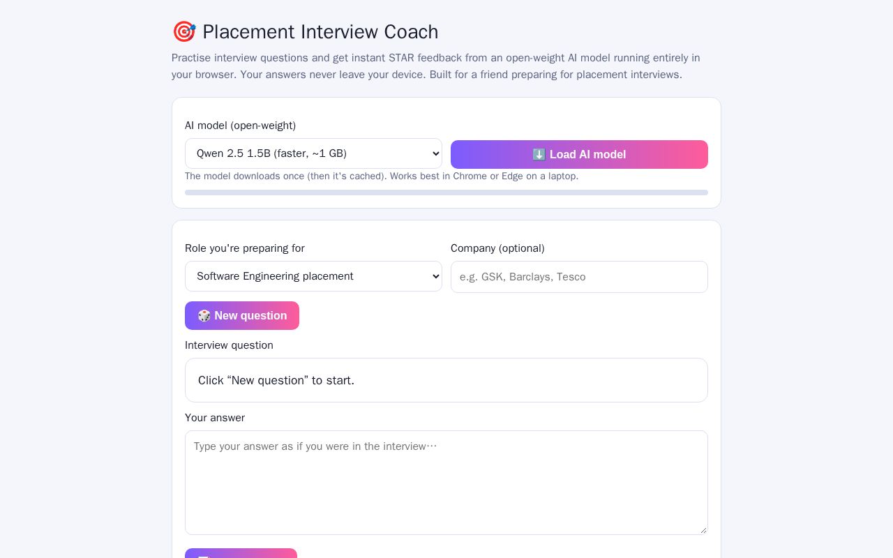 Preview of Placement Interview Coach