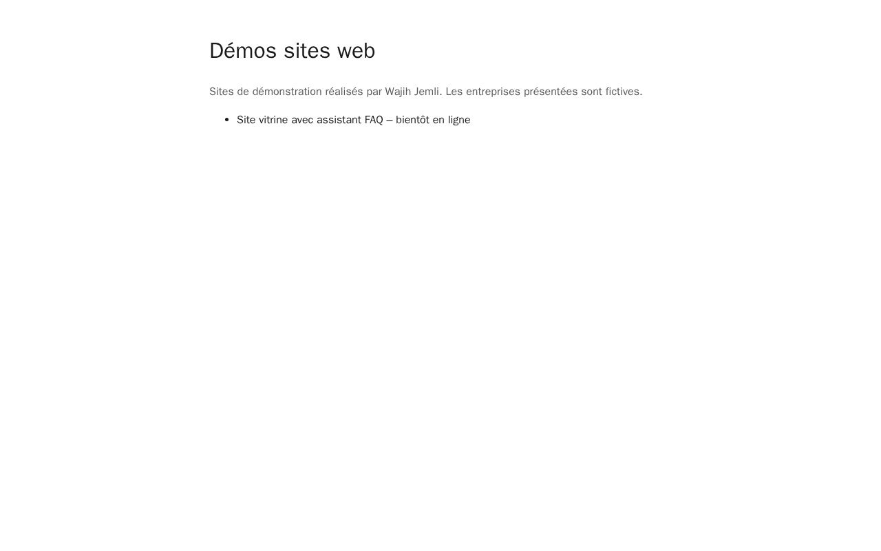 Preview of Demos Sites Web