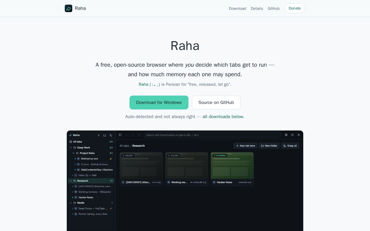 Preview of Raha Browser
