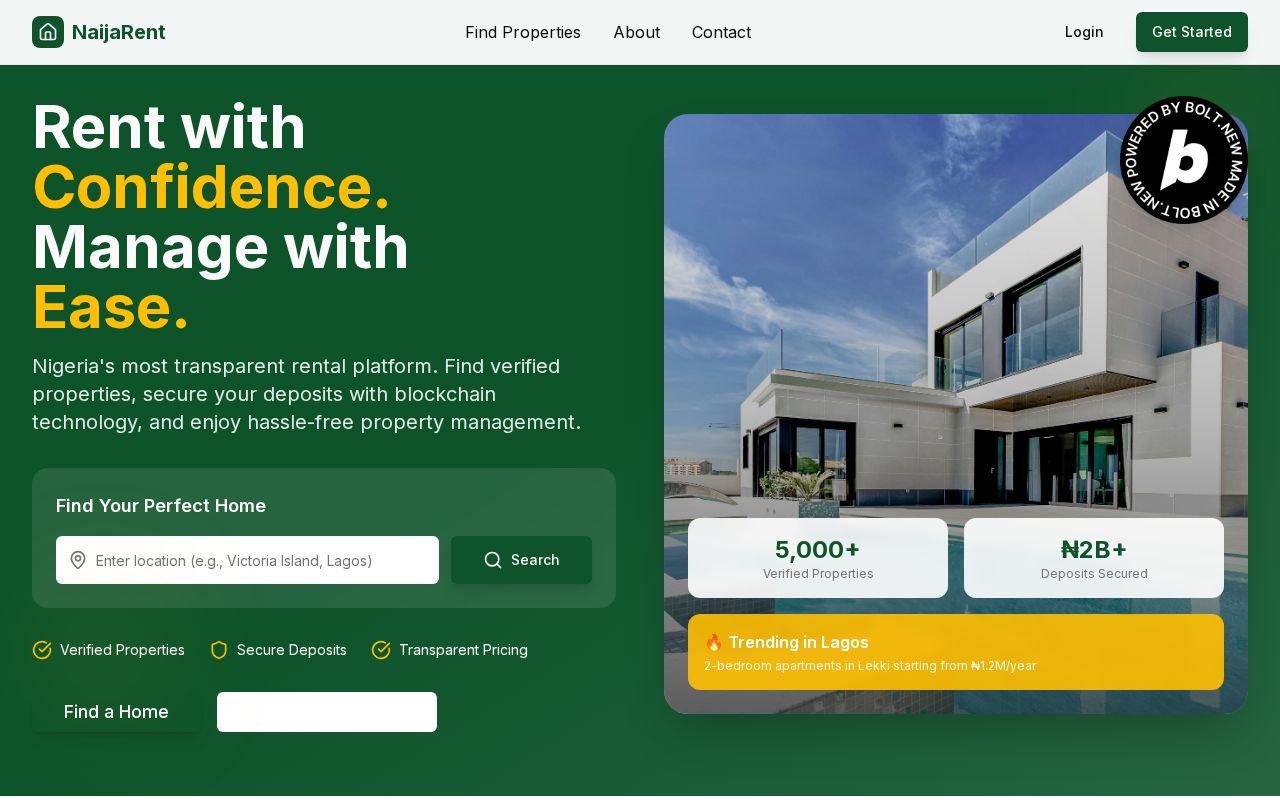 Preview of NaijaRent: The Honest Rental & Property Management Platform.