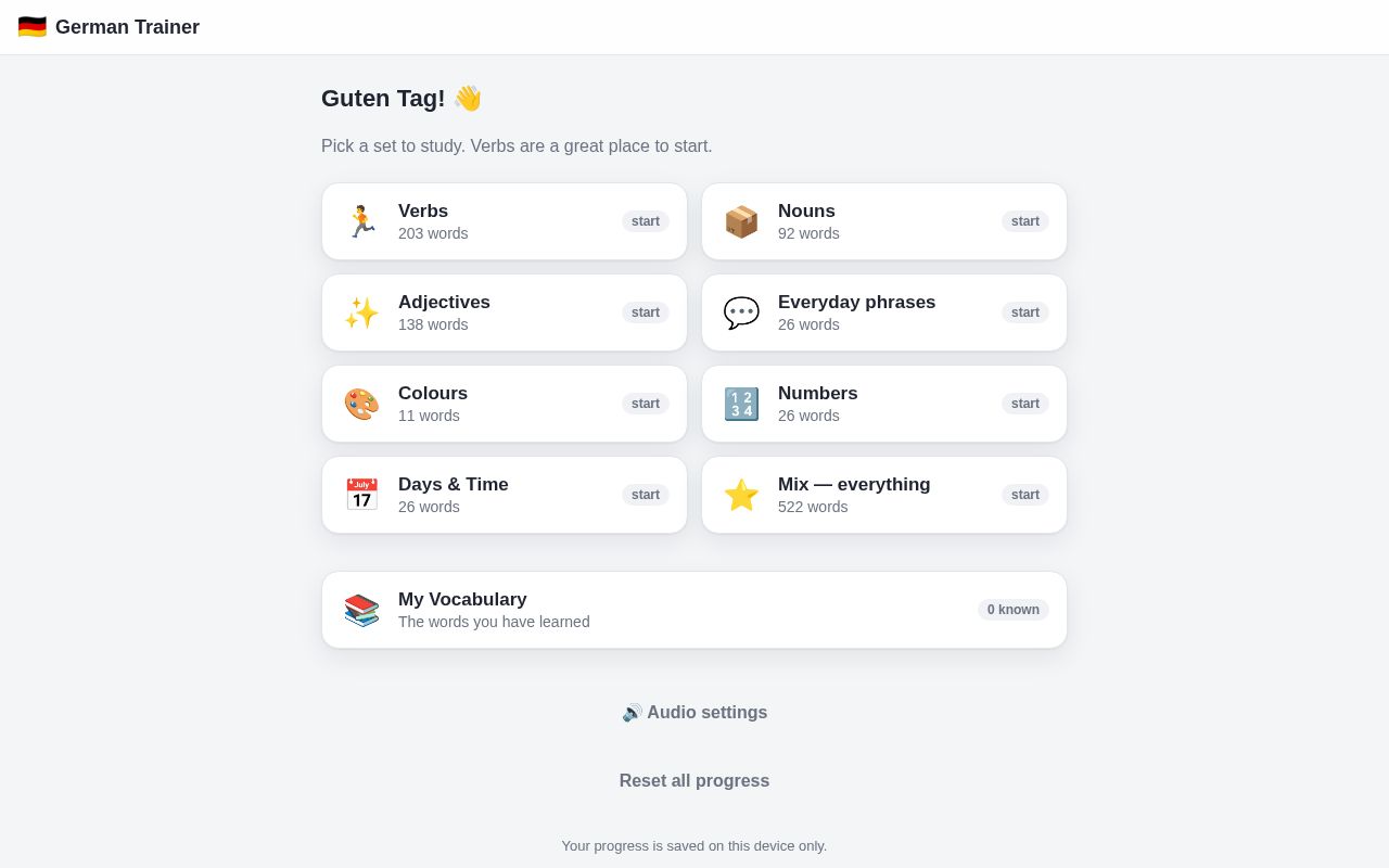 Preview of German App