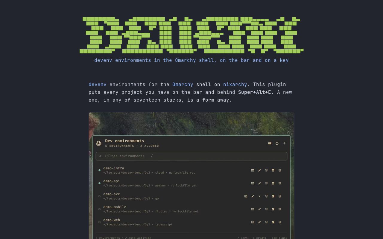 Preview of Nixarchy Devenv