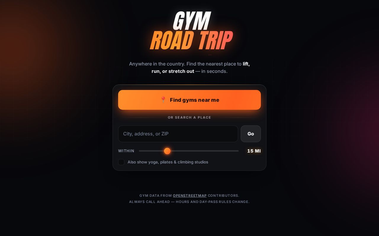 Preview of Gym Road Trip