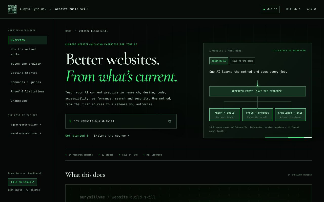 Preview of Website Build Skill