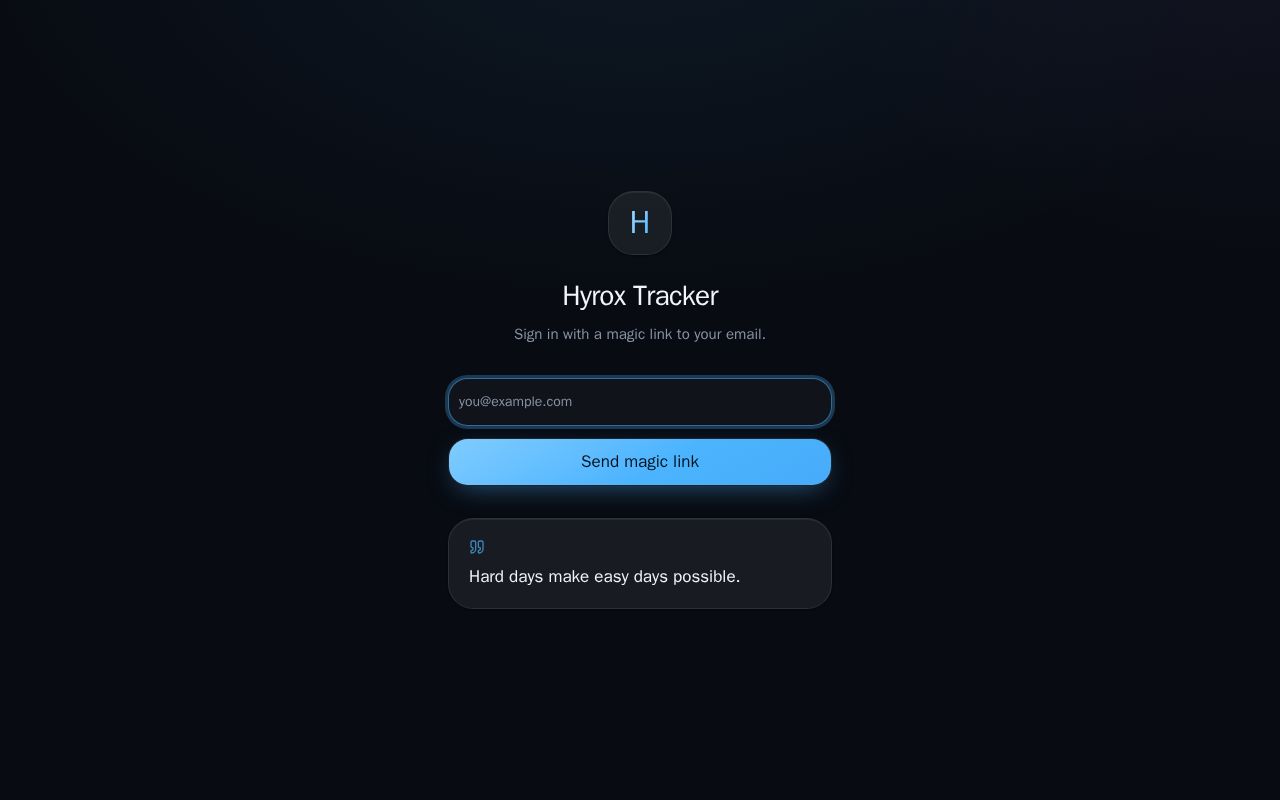 Preview of Hyrox Tracker