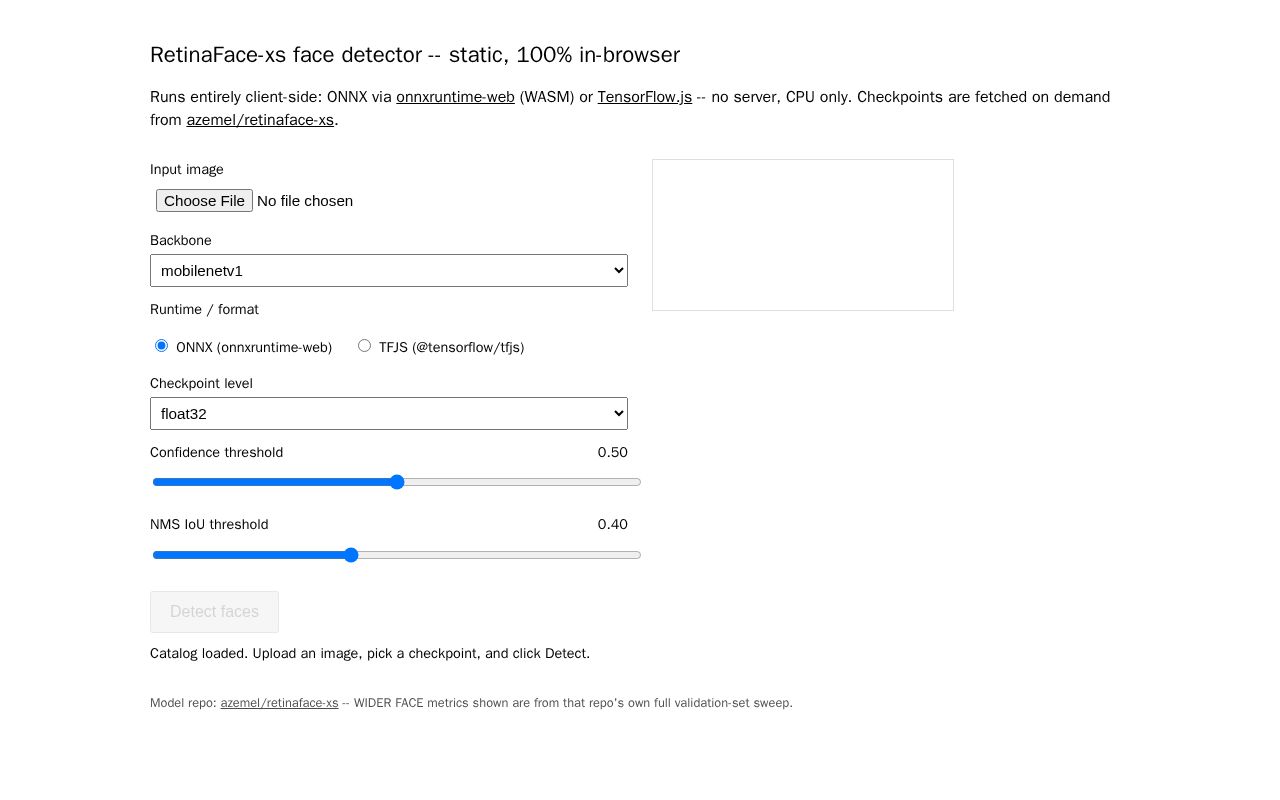 Preview of RetinaFace-xs Static Inference
