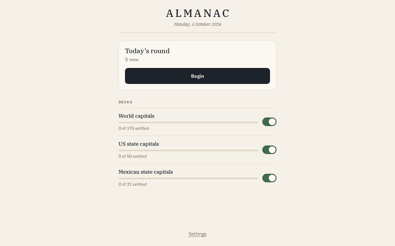Preview of Almanac App