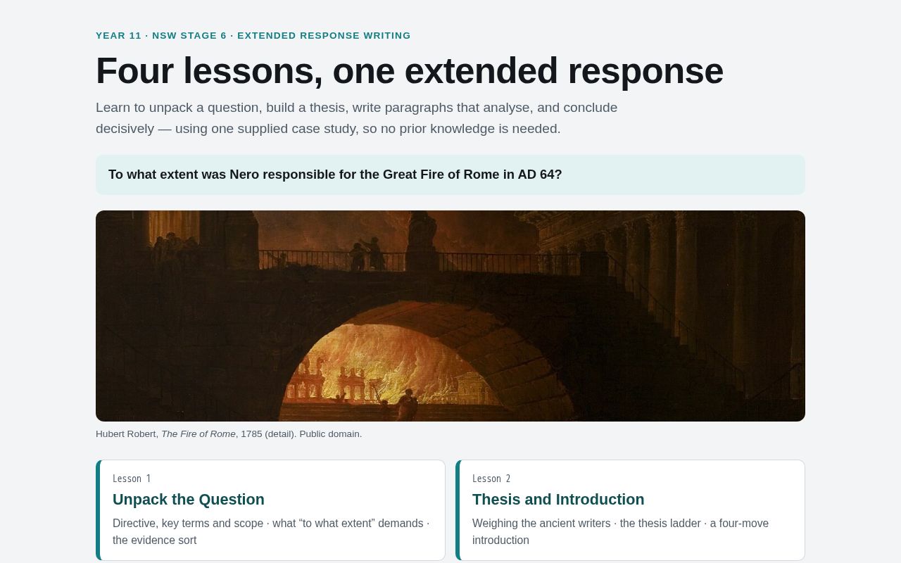 Preview of Extended Response Great Fire