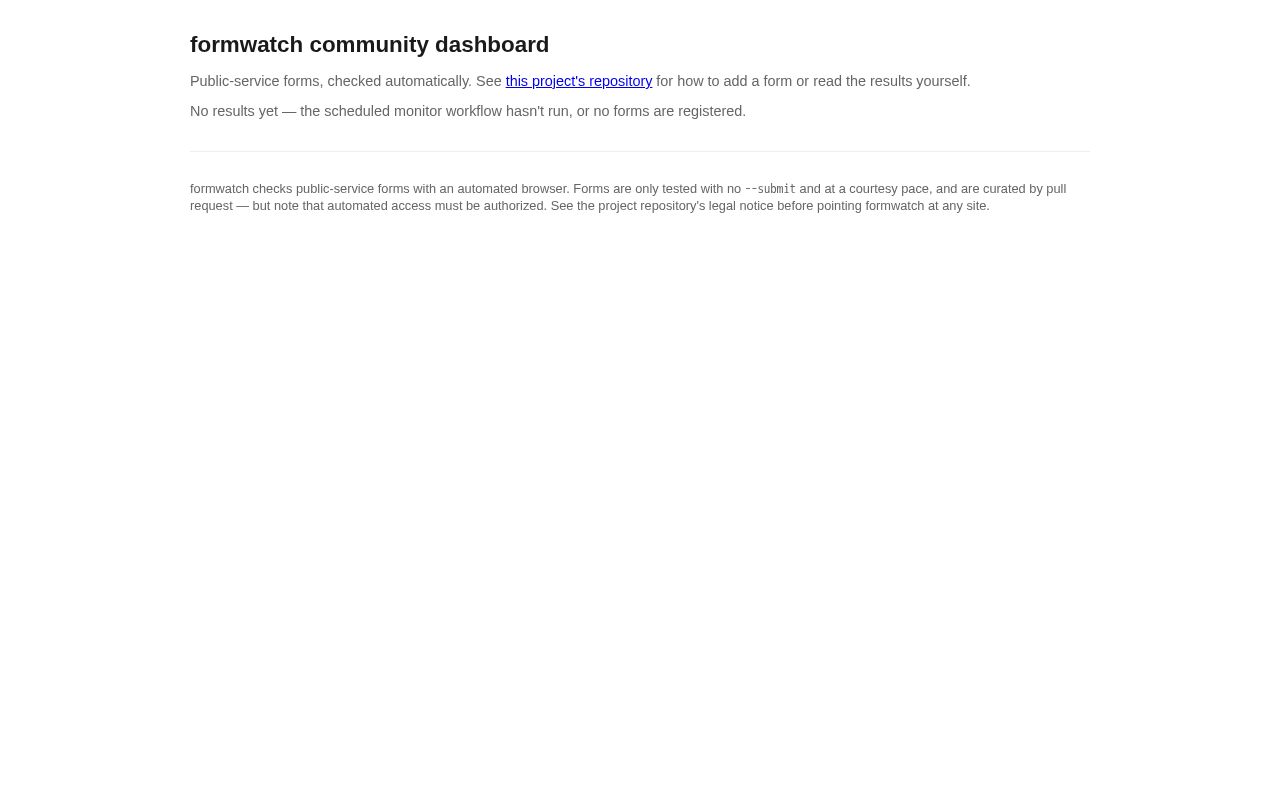 Preview of Formwatch