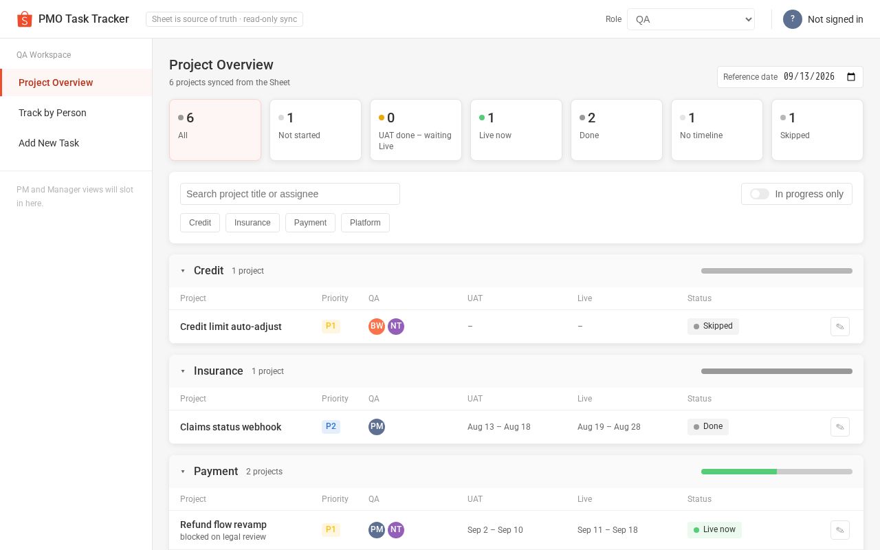 Preview of A Software for team QA at Shopee using internally