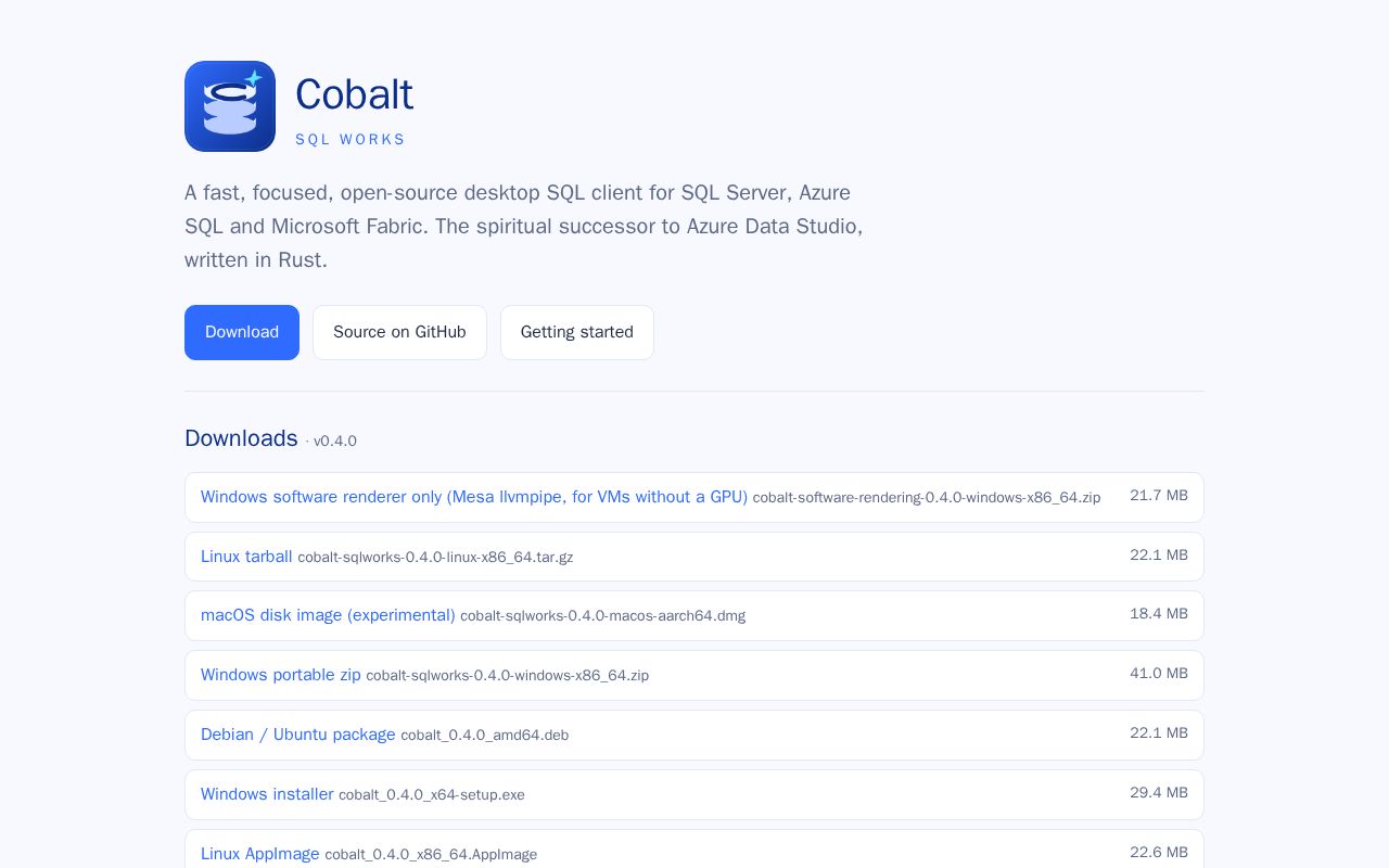 Preview of Cobalt Sqlworks