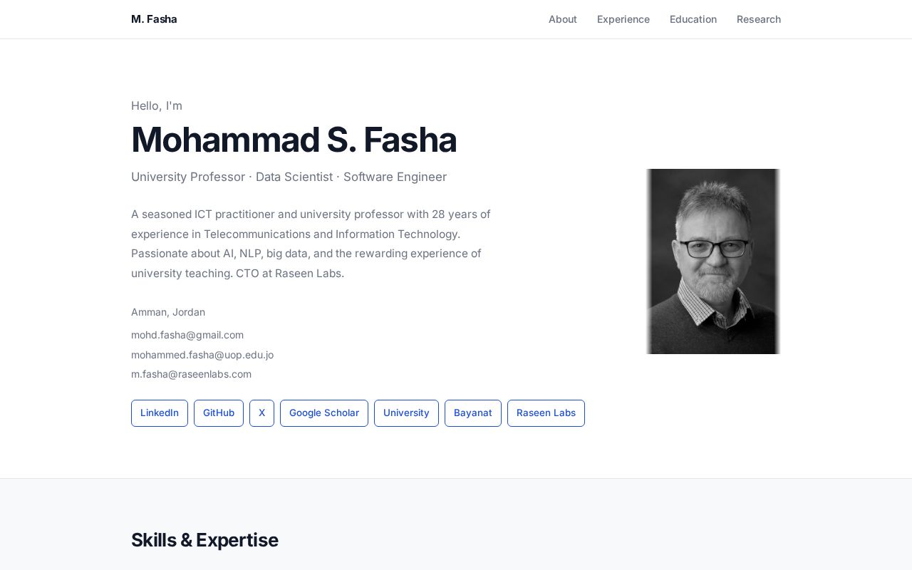 Preview of Website Fasha Dev