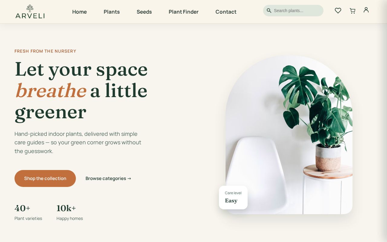 Preview of Plant shop website