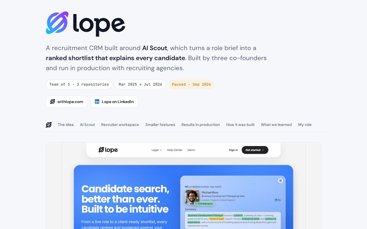 Preview of Lope Case Study
