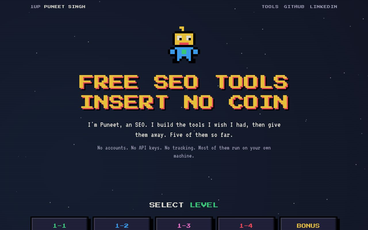 Preview of Puneet Singh: Free SEO Tools
