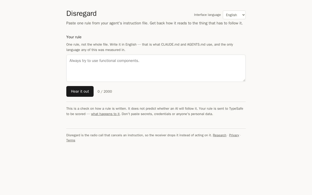 Preview of Disregard