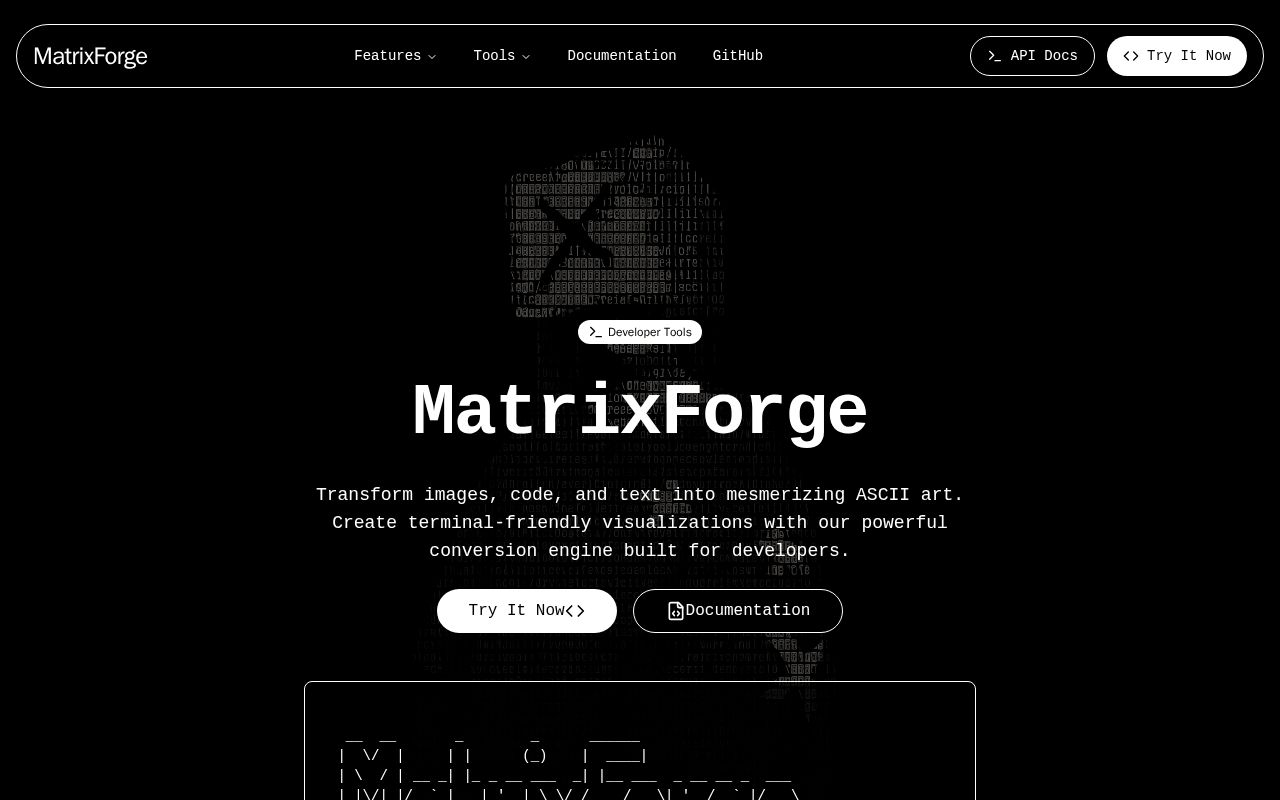 Preview of MatrixForge ASCII