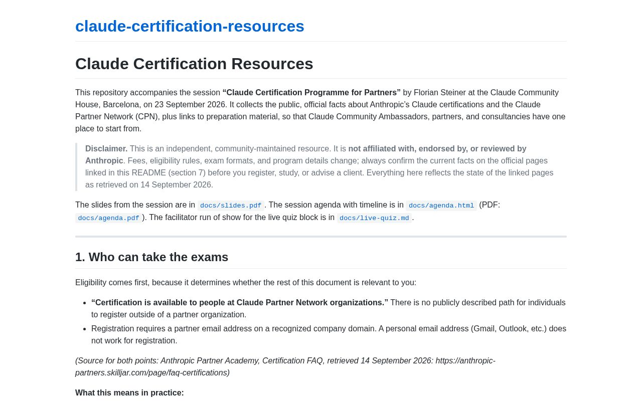 Preview of Claude Certification Resources