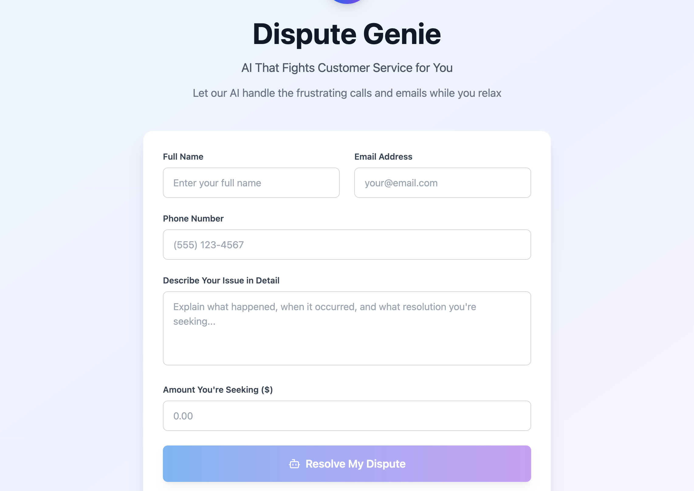 Preview of Dispute Genie – AI That Fights Customer Service for You