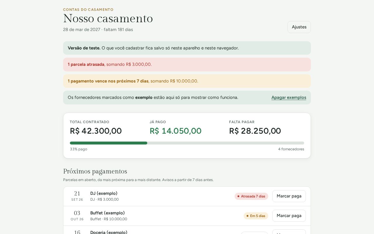 Preview of Contas Casamento