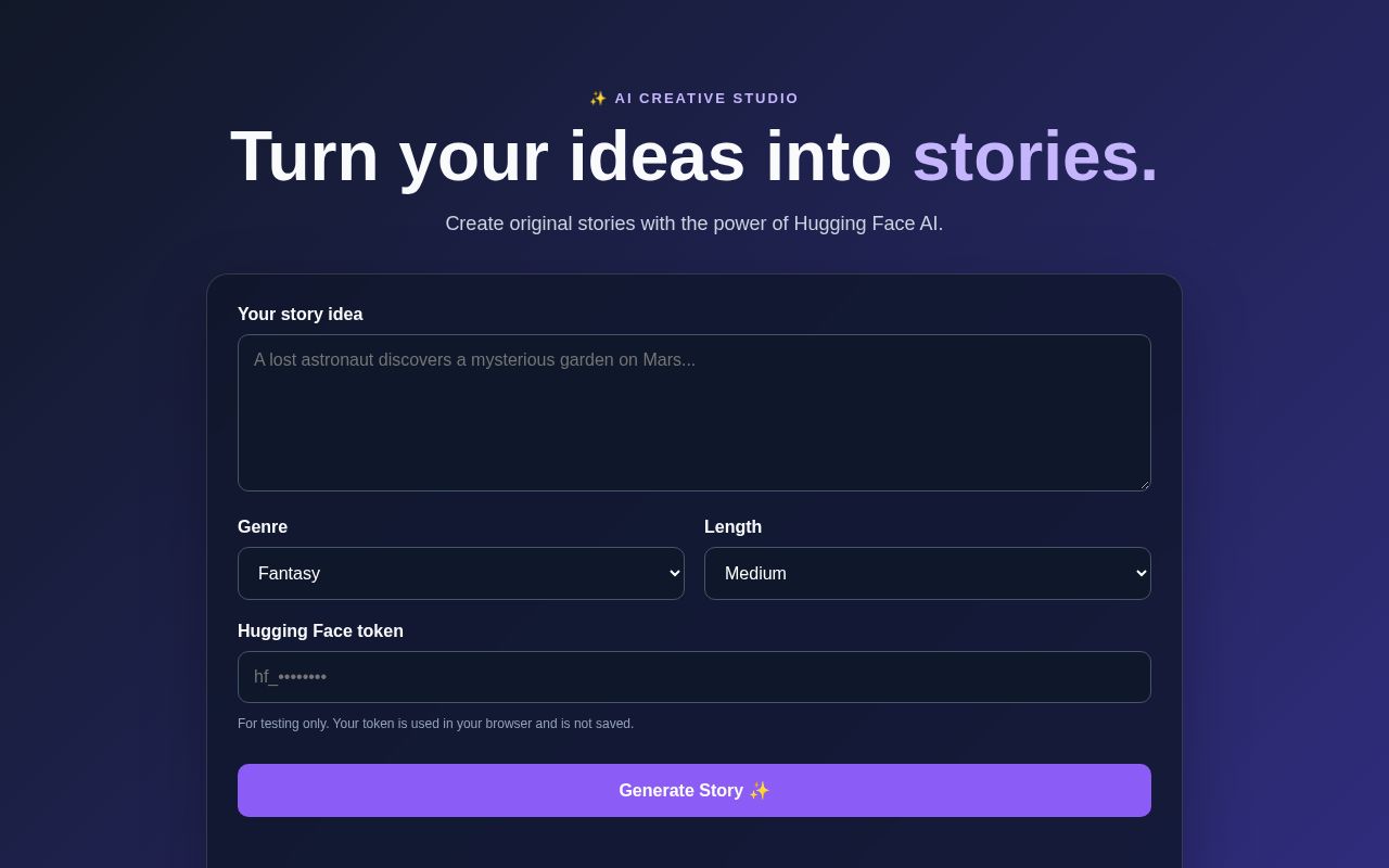 Preview of TextStoryGenerator