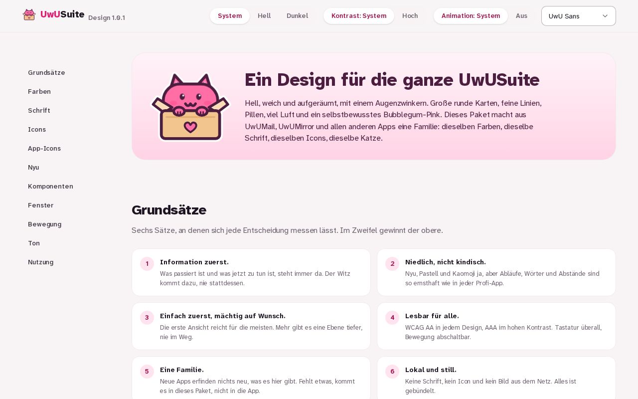 Preview of UwUSuite Design
