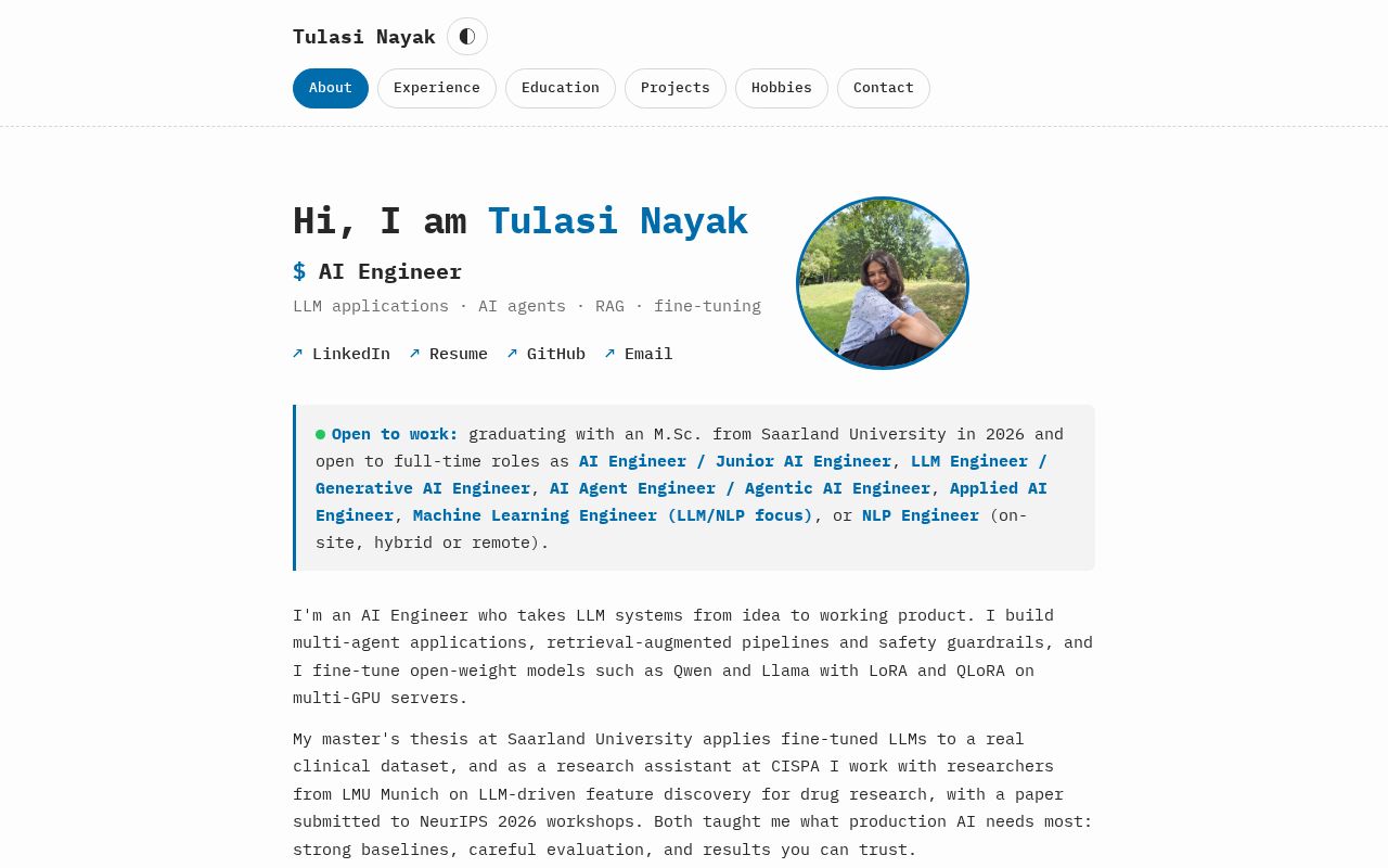 Preview of Tulasinayak Github Io